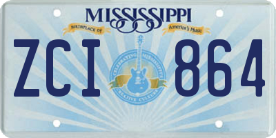 MS license plate ZCI864