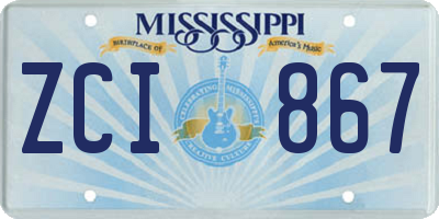 MS license plate ZCI867
