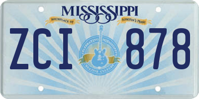 MS license plate ZCI878