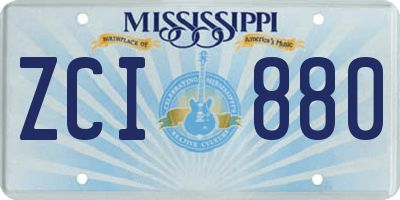 MS license plate ZCI880