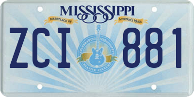 MS license plate ZCI881