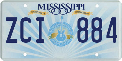 MS license plate ZCI884