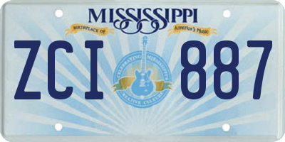 MS license plate ZCI887