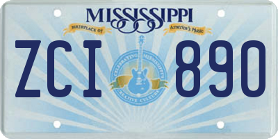 MS license plate ZCI890