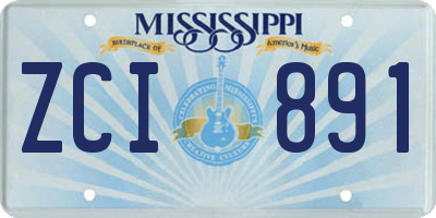 MS license plate ZCI891