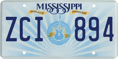 MS license plate ZCI894