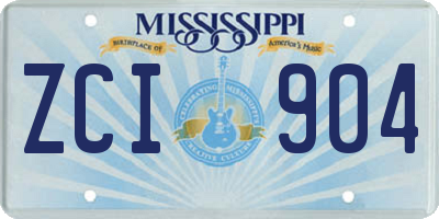 MS license plate ZCI904