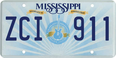 MS license plate ZCI911