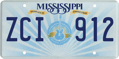 MS license plate ZCI912
