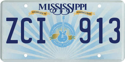 MS license plate ZCI913
