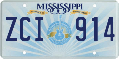 MS license plate ZCI914