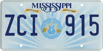 MS license plate ZCI915