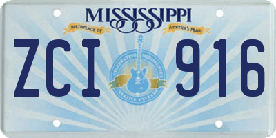 MS license plate ZCI916