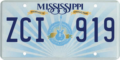 MS license plate ZCI919