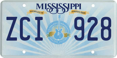 MS license plate ZCI928