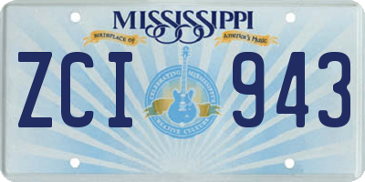 MS license plate ZCI943