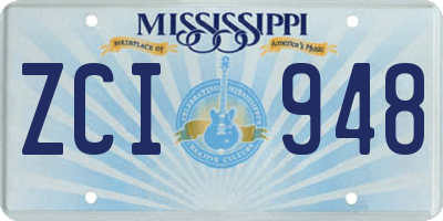 MS license plate ZCI948
