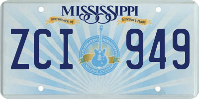 MS license plate ZCI949