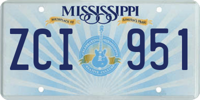 MS license plate ZCI951