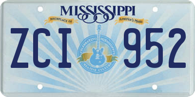 MS license plate ZCI952