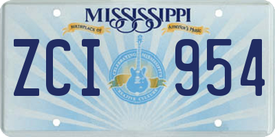 MS license plate ZCI954