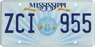 MS license plate ZCI955