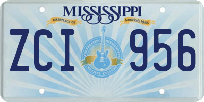 MS license plate ZCI956