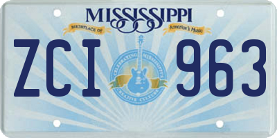 MS license plate ZCI963