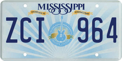 MS license plate ZCI964