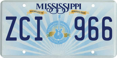 MS license plate ZCI966