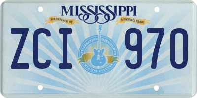 MS license plate ZCI970