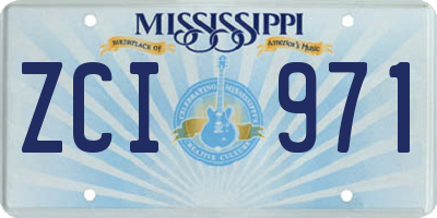 MS license plate ZCI971
