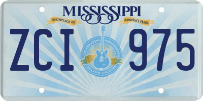 MS license plate ZCI975