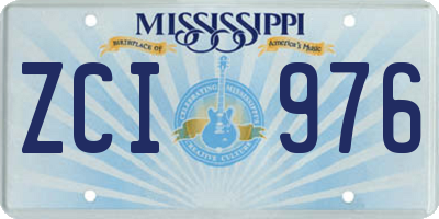 MS license plate ZCI976