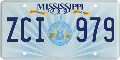 MS license plate ZCI979