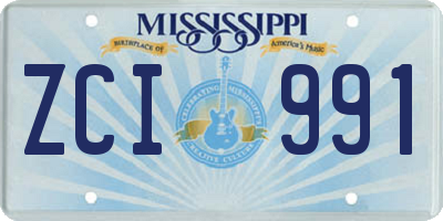 MS license plate ZCI991