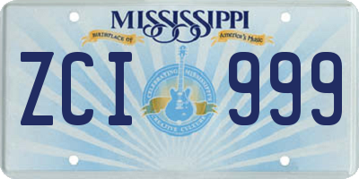 MS license plate ZCI999