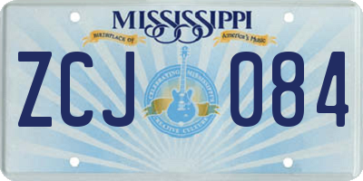 MS license plate ZCJ084