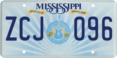 MS license plate ZCJ096