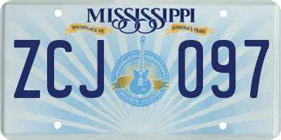 MS license plate ZCJ097