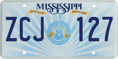 MS license plate ZCJ127