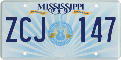 MS license plate ZCJ147