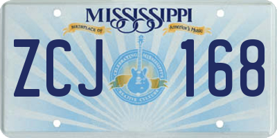 MS license plate ZCJ168
