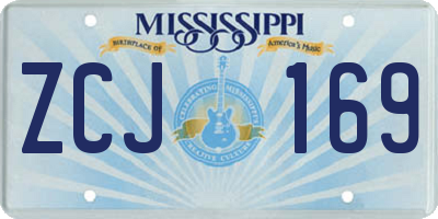 MS license plate ZCJ169