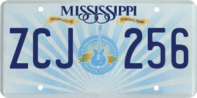 MS license plate ZCJ256