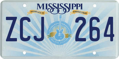 MS license plate ZCJ264