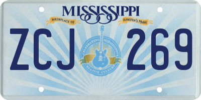 MS license plate ZCJ269