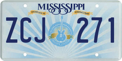 MS license plate ZCJ271