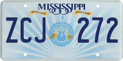 MS license plate ZCJ272