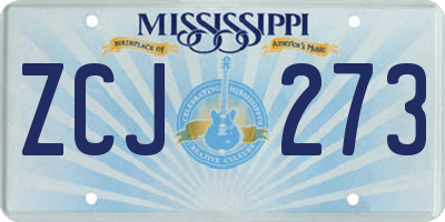 MS license plate ZCJ273